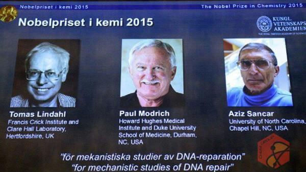 برندگان نوبل شیمی 2015