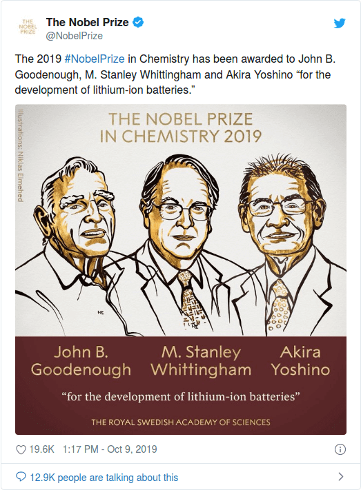 nobel prize in chemistry 2019 scientists