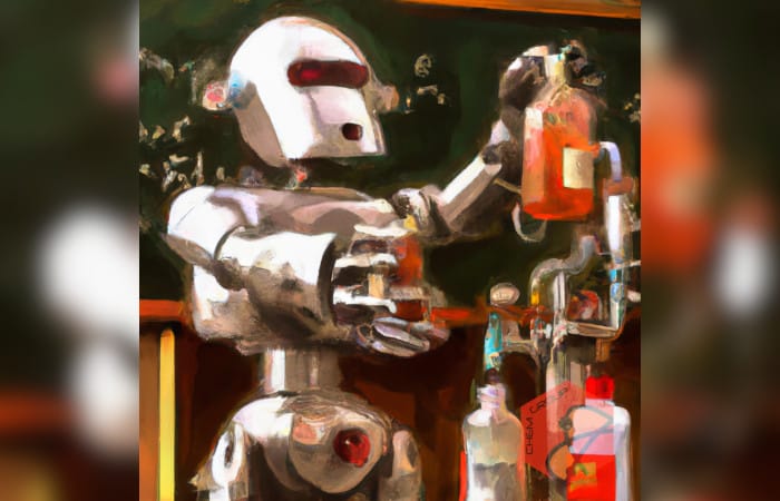 a-robot-chemist-mixing-chemicals-oil-pai